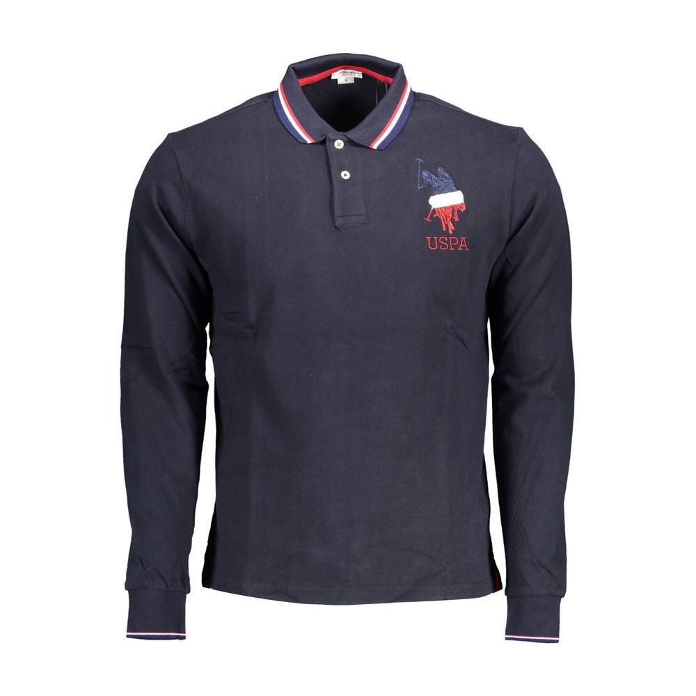 U.S. POLO ASSN. Blue Cotton Men Polo Shirt US-16930-XXL