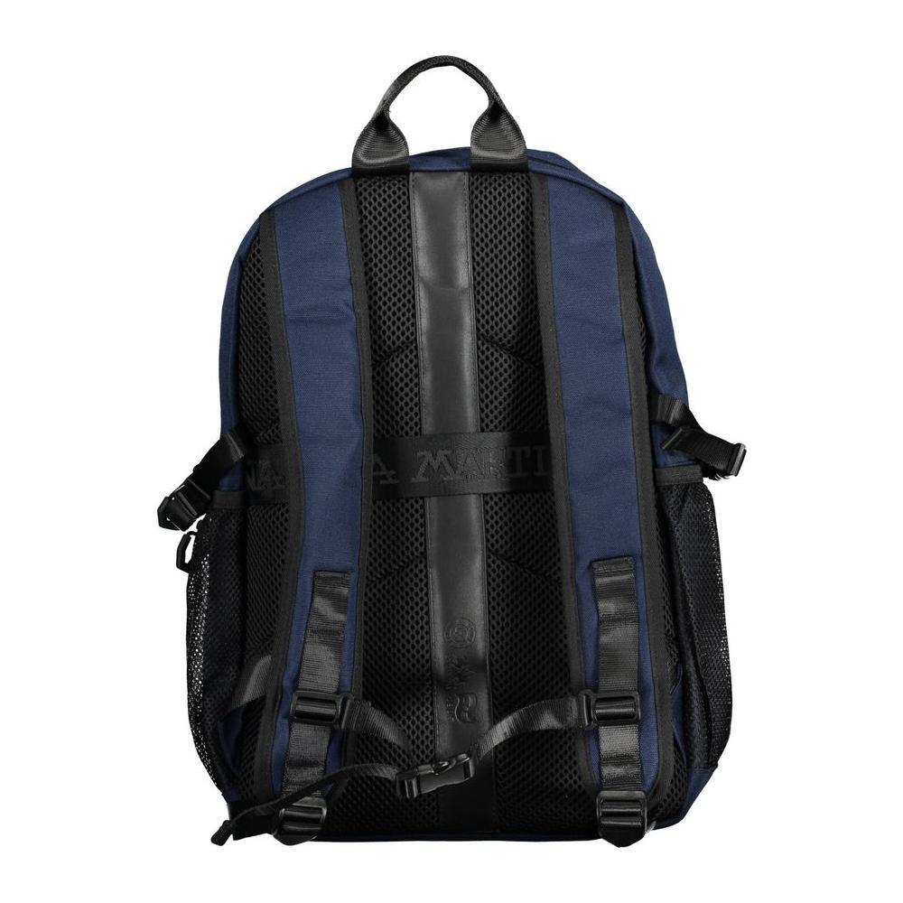 La Martina Blue Polyester Men Backpack LA-20565