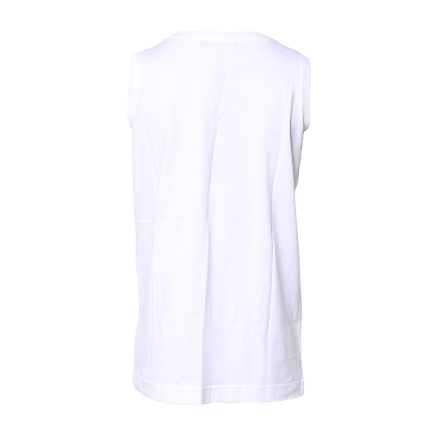 Dolce & Gabbana White Cotton Sleeveless Crew Neck T-shirt