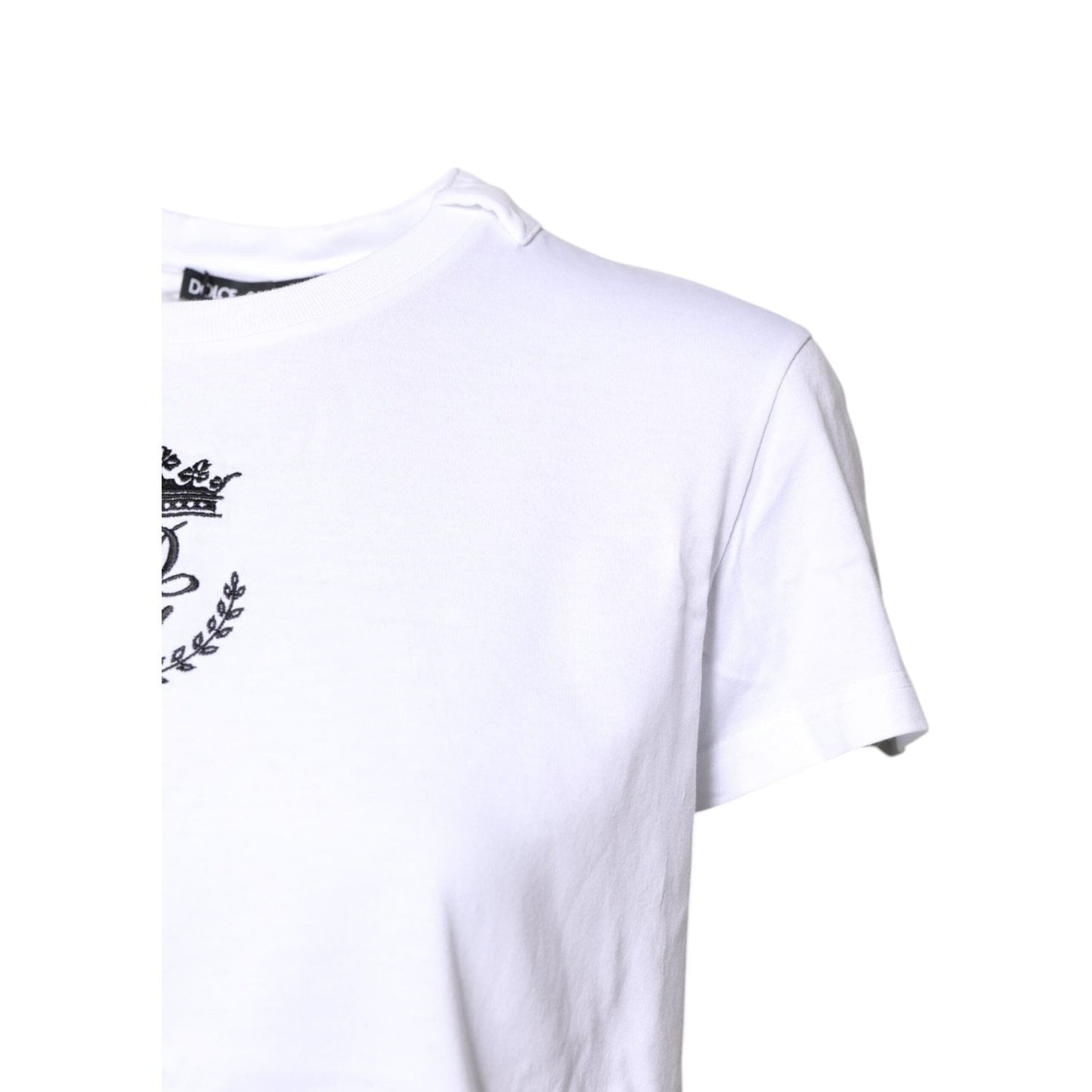 Dolce & Gabbana White Logo Crown Cotton Crew Neck T-shirt TSH878607-38