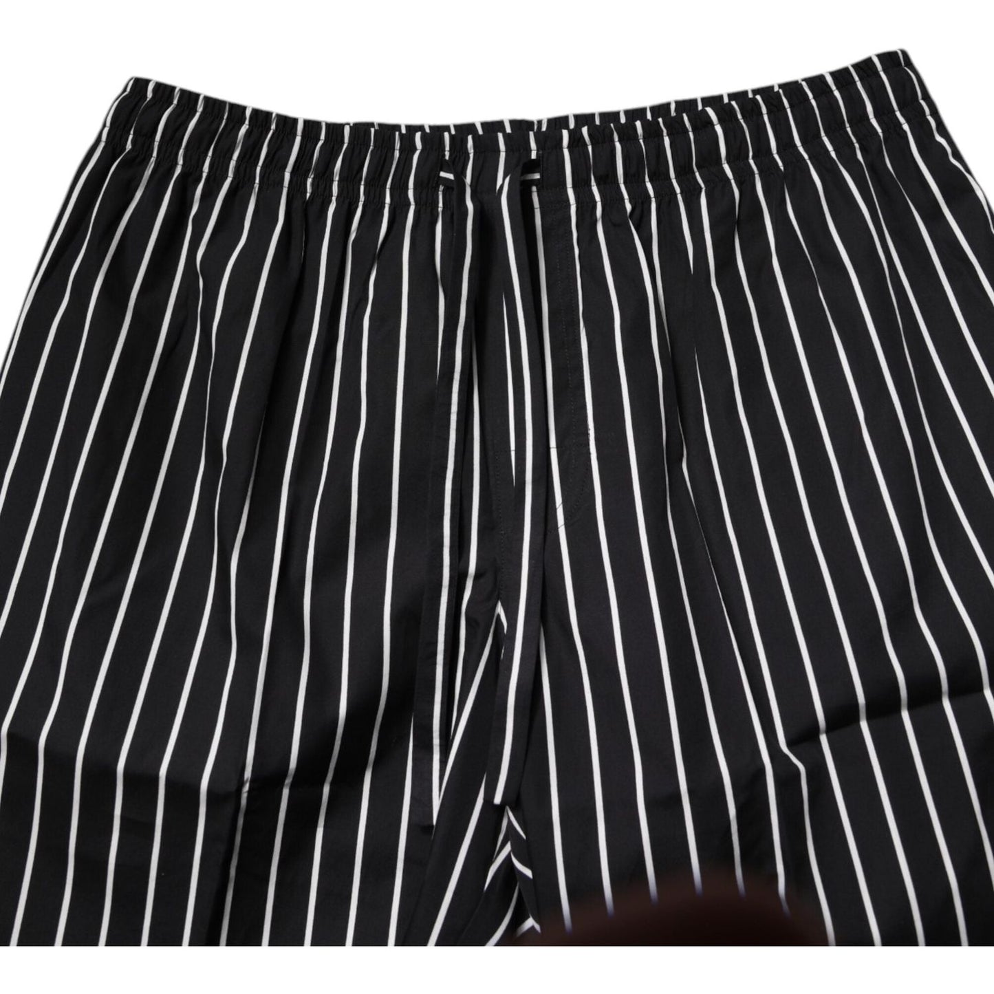 Dolce & Gabbana Black White Stripes Cotton Men Pajama Set Sleepwear KOS2284-38