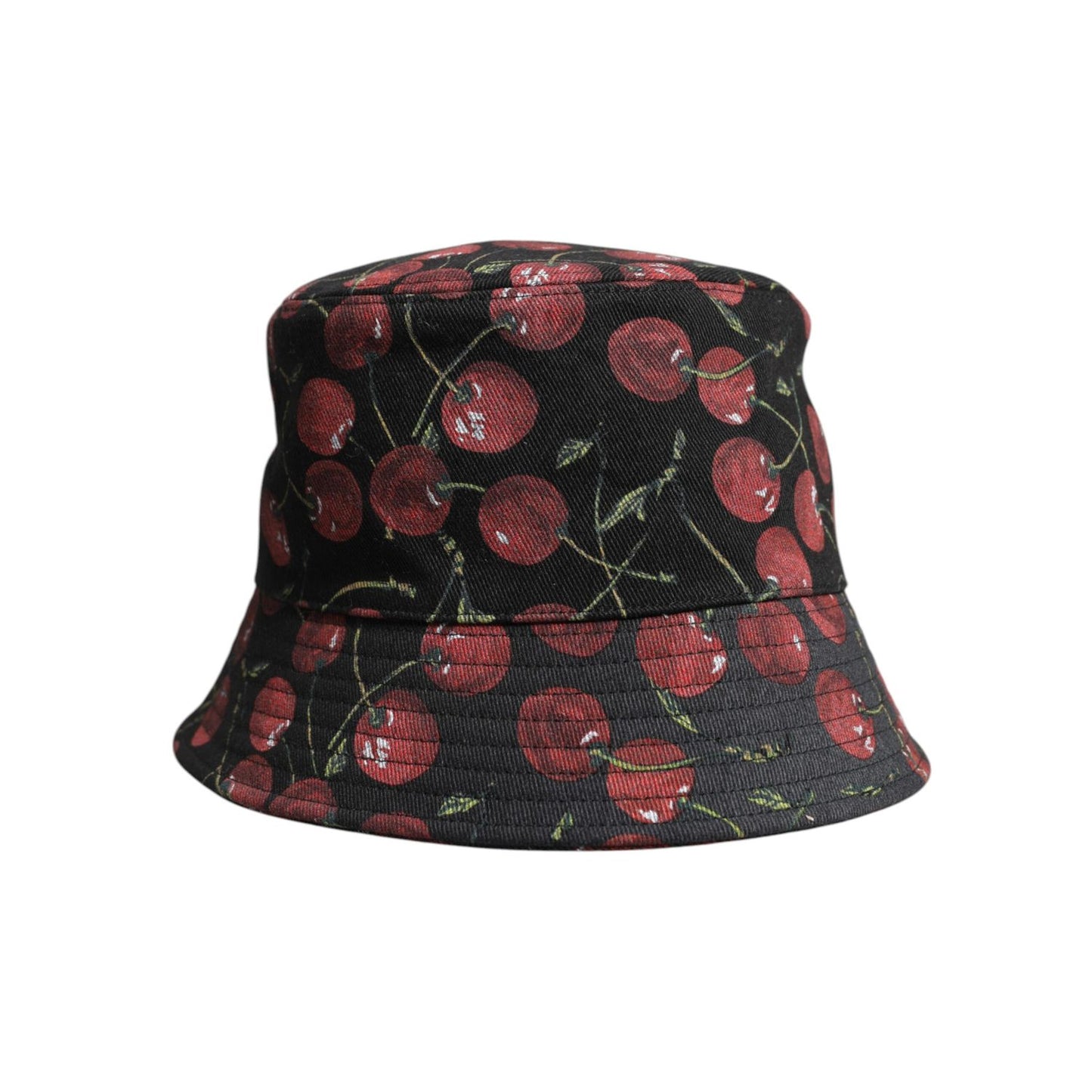 Dolce & Gabbana Black Cotton Printed Wide Brim Bucket Hat HAT9829-59