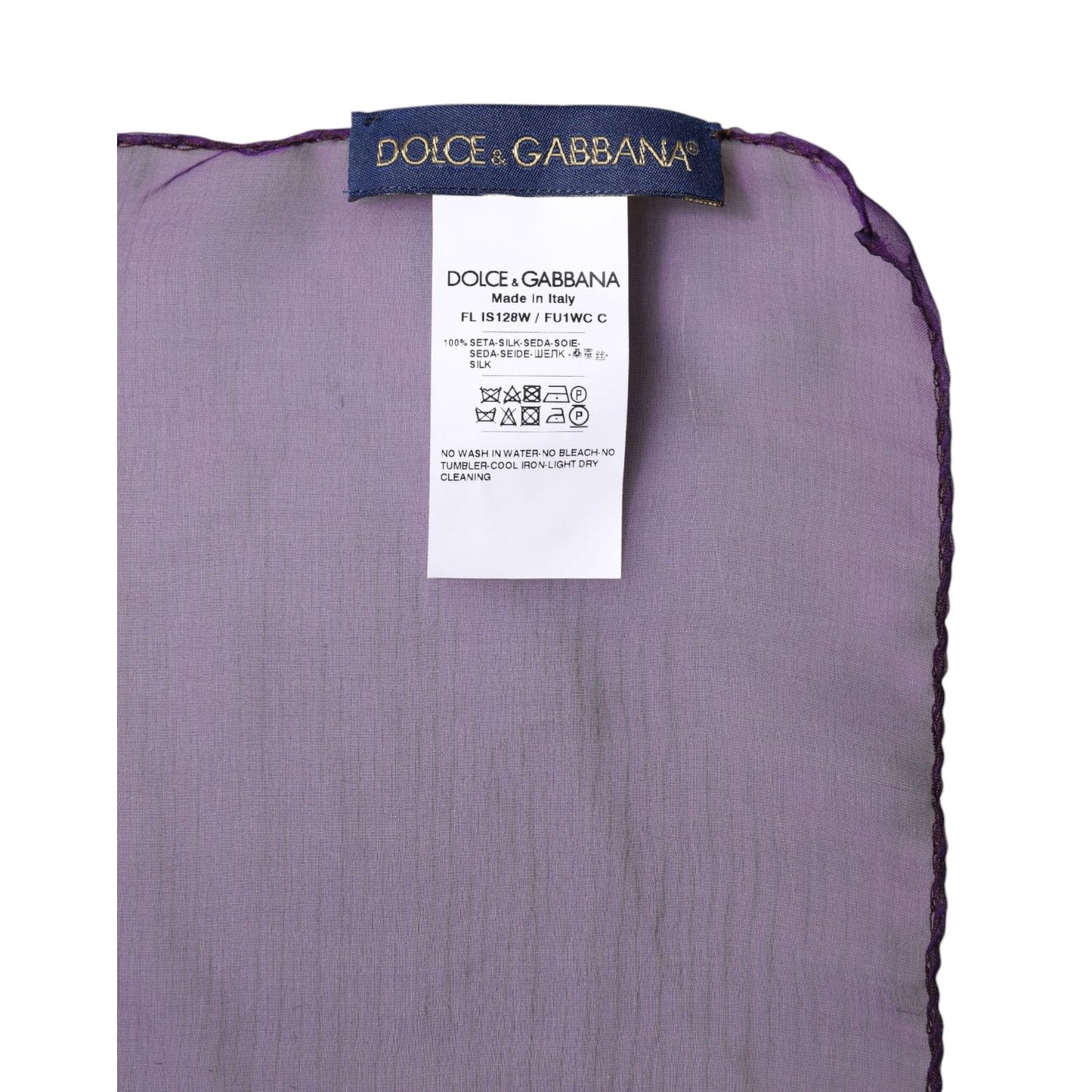 Dolce & Gabbana Purple Silk Rectangle Wrap Shawl Scarf MS7495