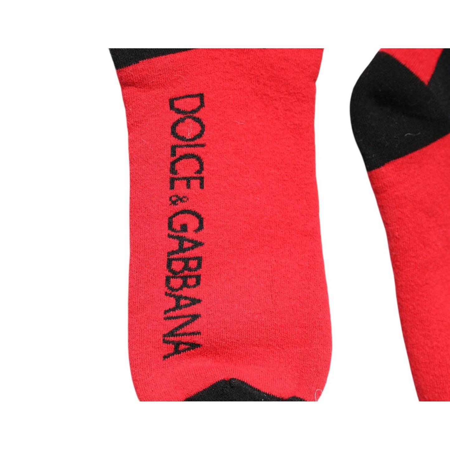 Dolce & Gabbana Red Cotton Stretch Printed Socks SCS2255-L