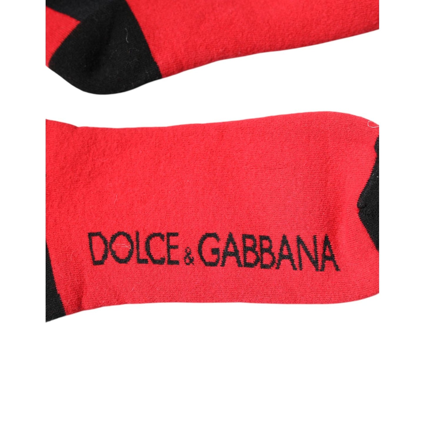 Dolce & Gabbana Red Cotton Stretch Printed Socks SCS2255-L