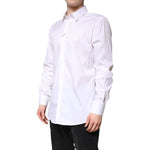 Dolce & Gabbana White Cotton GOLD Men Dress Formal Shirt TSH86354-42