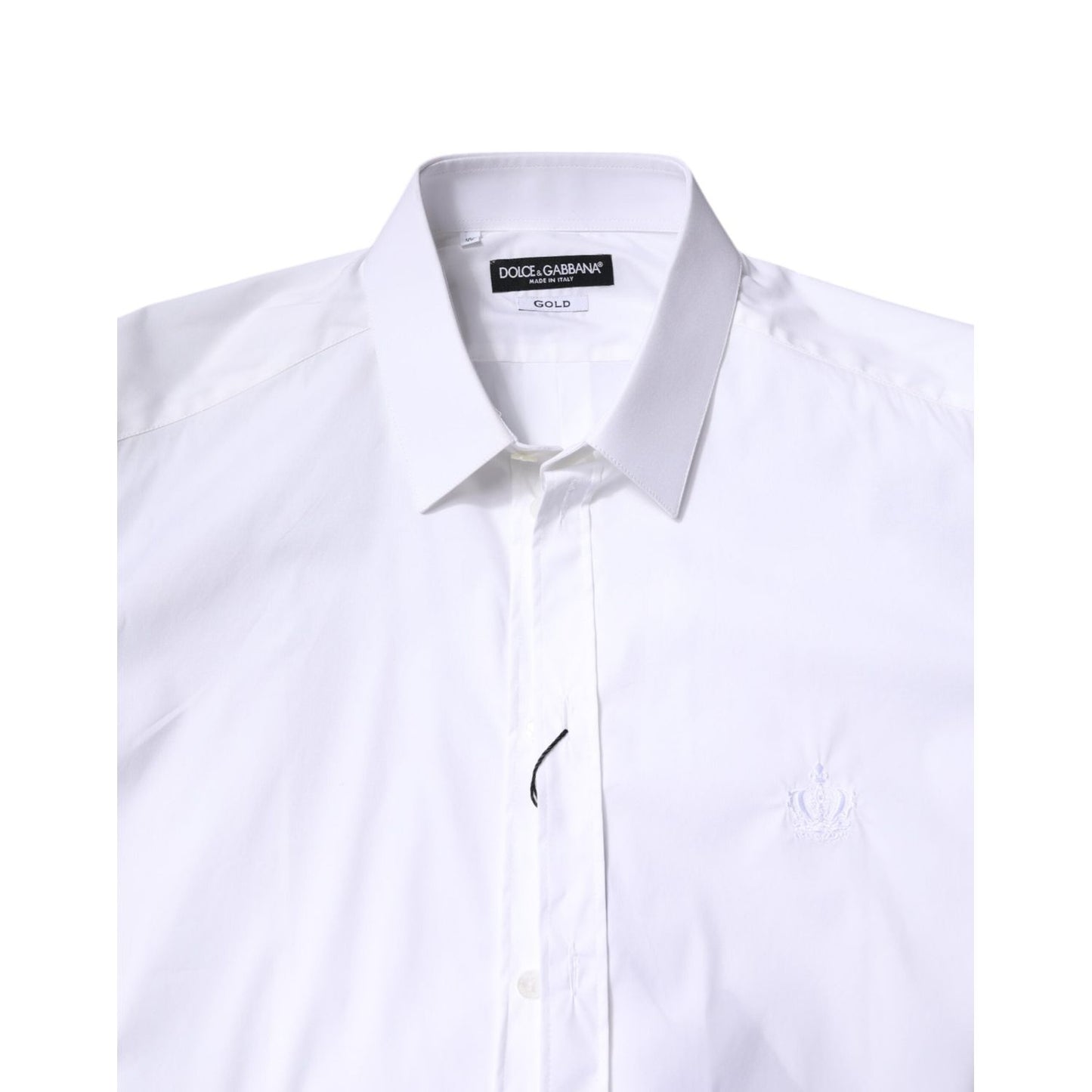 Dolce & Gabbana White Cotton GOLD Men Dress Formal Shirt TSH86354-42