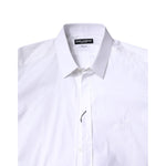 Dolce & Gabbana White Cotton GOLD Men Dress Formal Shirt TSH86354-42