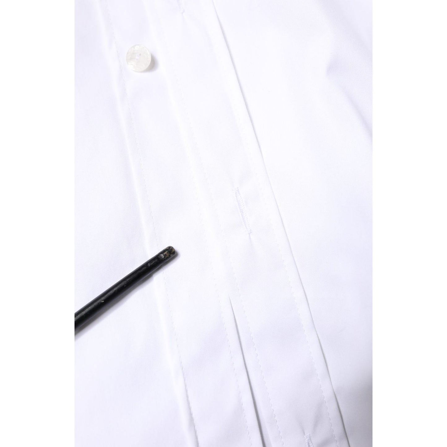 Dolce & Gabbana White Cotton GOLD Men Dress Formal Shirt TSH86354-42