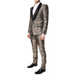 Dolce & Gabbana Multicolor Jacquard Single Breasted 3 Piece Suit