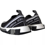 Dolce & Gabbana Black White Slip On Sorrento Sneakers Shoes LA10685-35