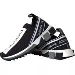 Dolce & Gabbana Black White Slip On Sorrento Sneakers Shoes LA10685-35