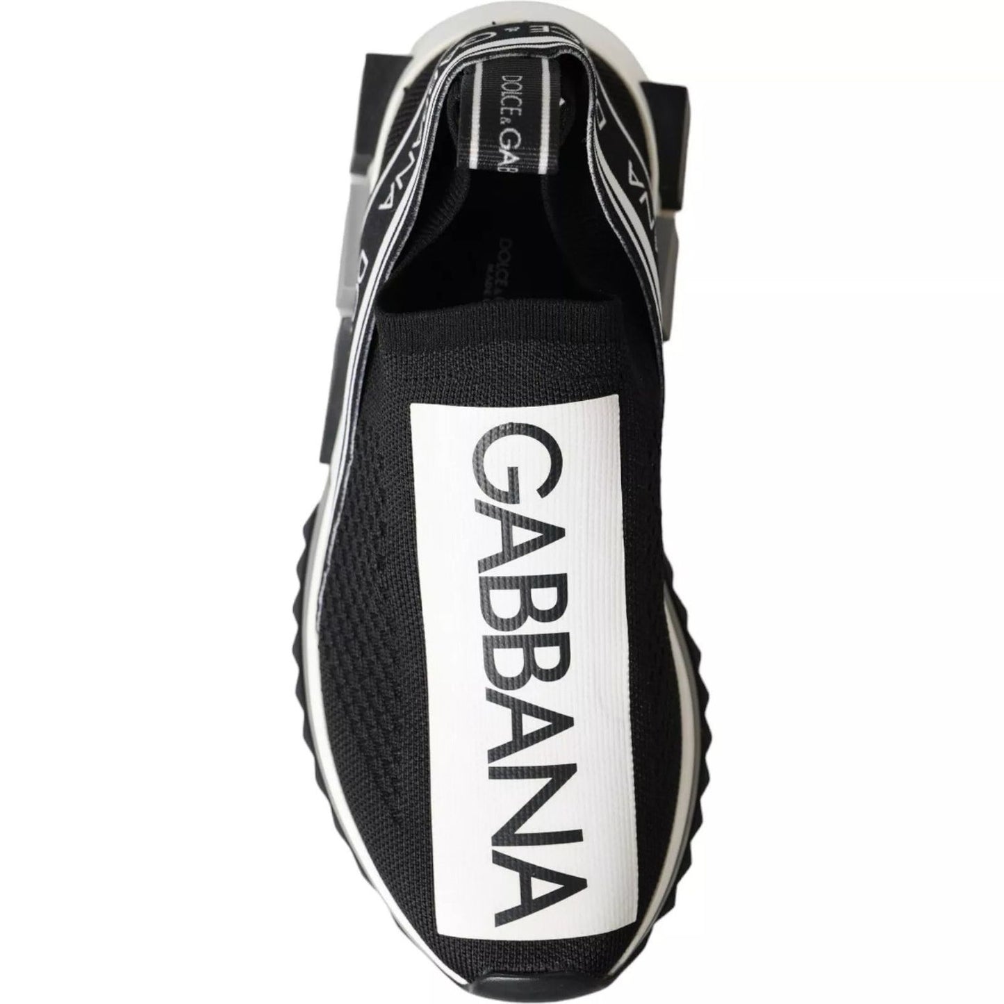 Dolce & Gabbana Black White Slip On Sorrento Sneakers Shoes LA10685-35