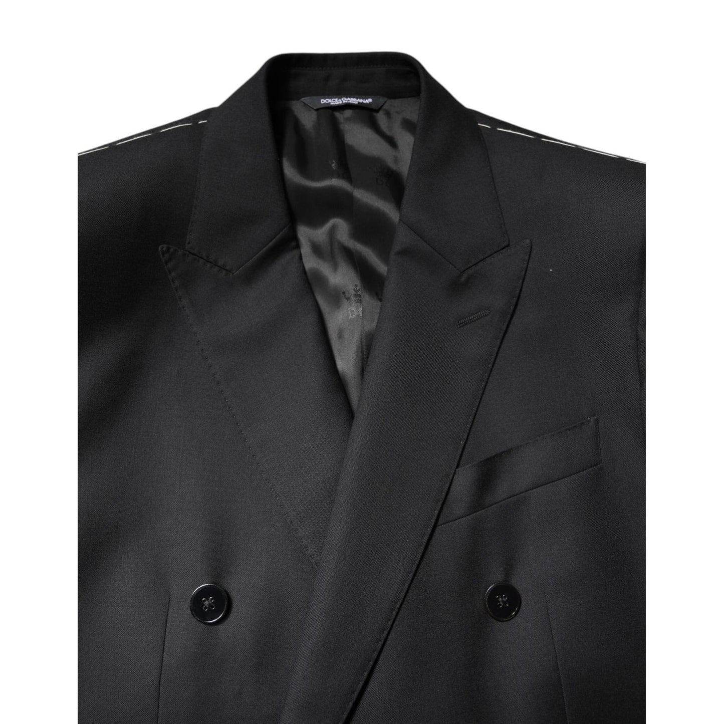 Dolce & Gabbana Black MARTINI Double Breasted Coat Blazer KOS2234-44