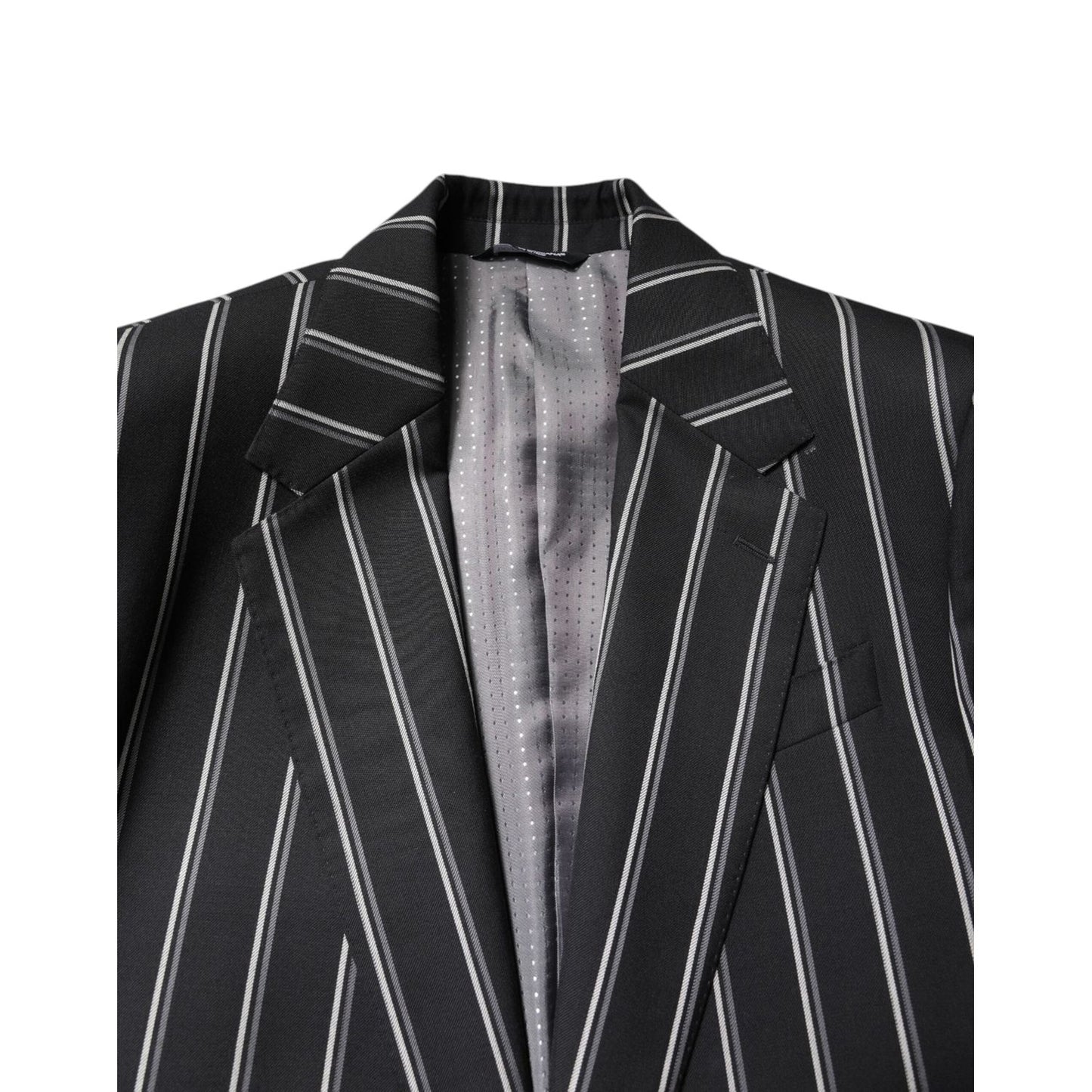 Dolce & Gabbana Black Striped SICILIA Formal 2 Piece Suit KOS2005-48
