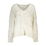 Desigual Chic Contrast V-Neck Sweater with Logo Detail DE-24884-M