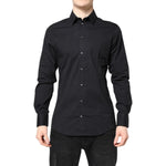 Dolce & Gabbana Black GOLD Cotton Long Sleeves Dress Shirt TSH87819-37