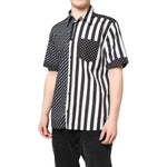 Dolce & Gabbana Black White Stripe Button Down Casual Shirt TSH87836-39