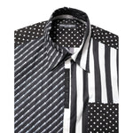 Dolce & Gabbana Black White Stripe Button Down Casual Shirt TSH87836-39