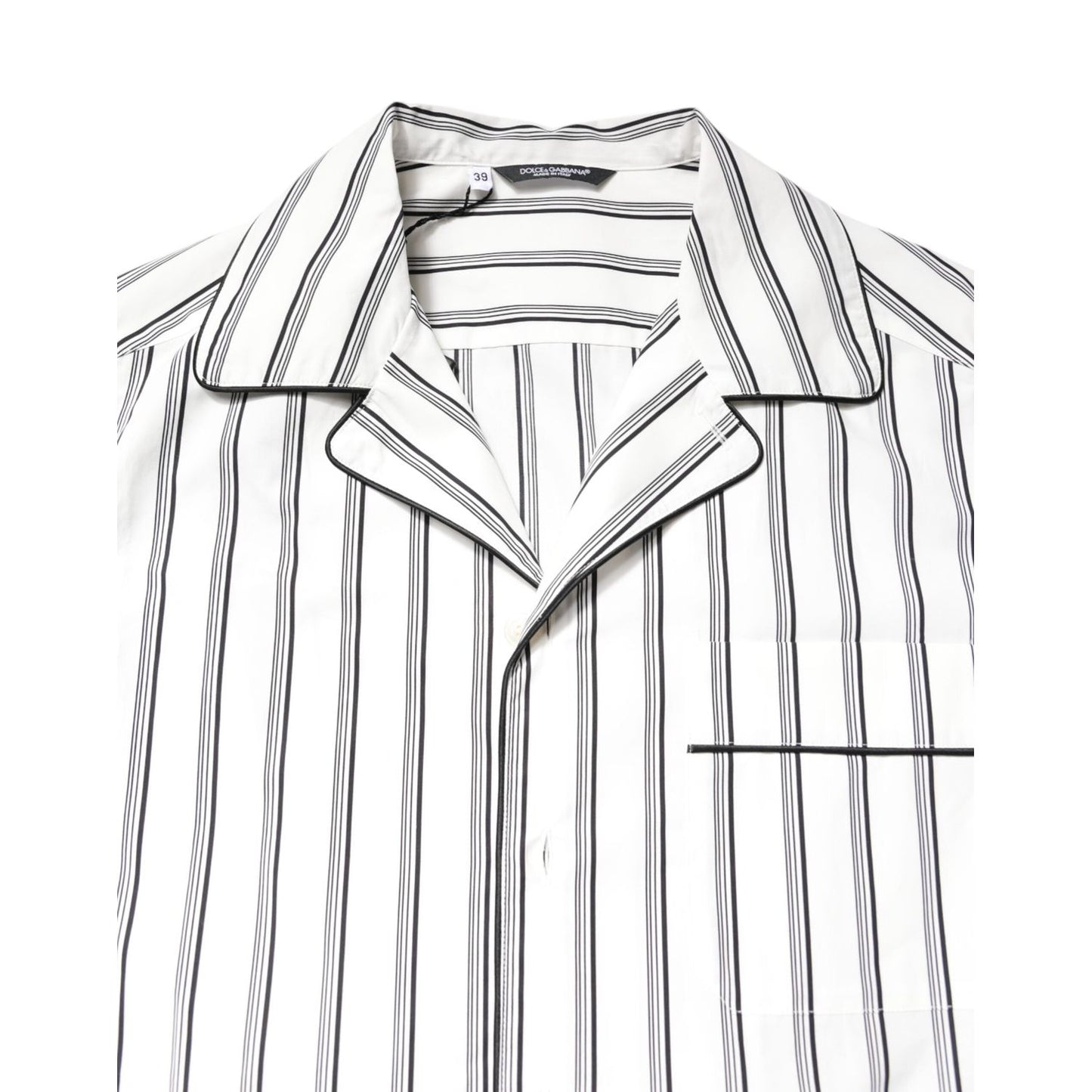 Dolce & Gabbana White Stripes Lounge Pajama Sleepwear Shirt TSH87841-39
