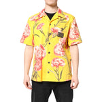 Dolce & Gabbana Yellow Floral Men Button Down Casual Shirt TSH90327-40