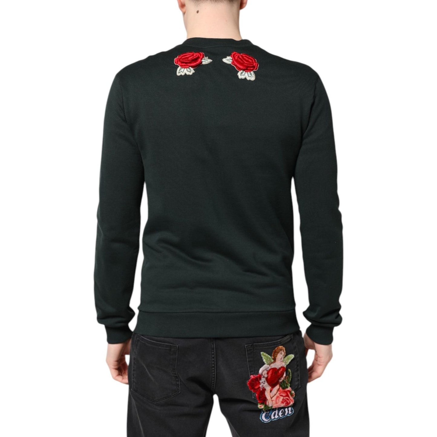 Dolce & Gabbana Black Sequined Embellished Pullover Sweater TSH90308-44