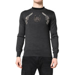 Dolce & Gabbana Gray Embroidery Knit Men Pullover Sweater TSH90309-44