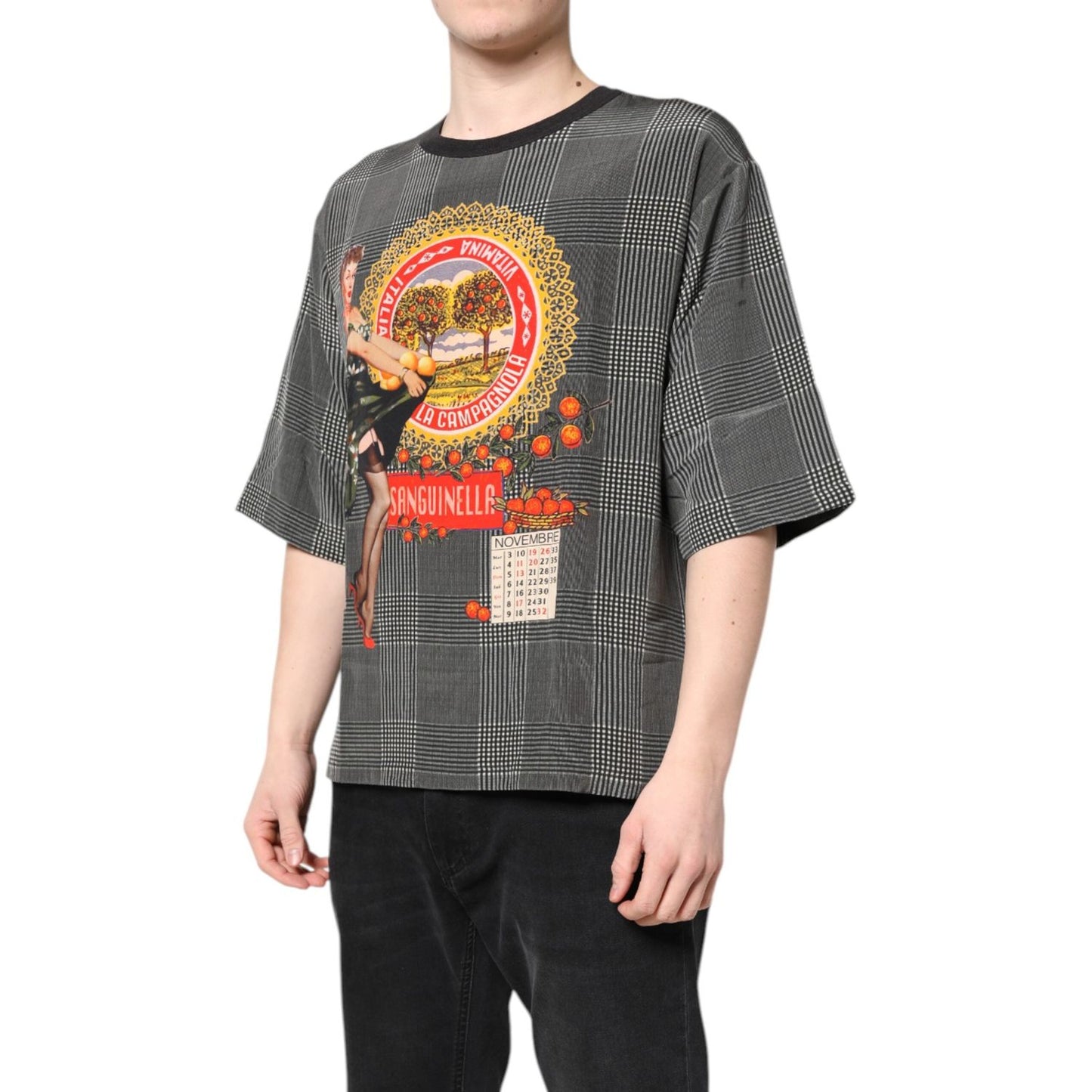 Dolce & Gabbana Black White Graphic Print Short Sleeve T-shirt TSH87843-46
