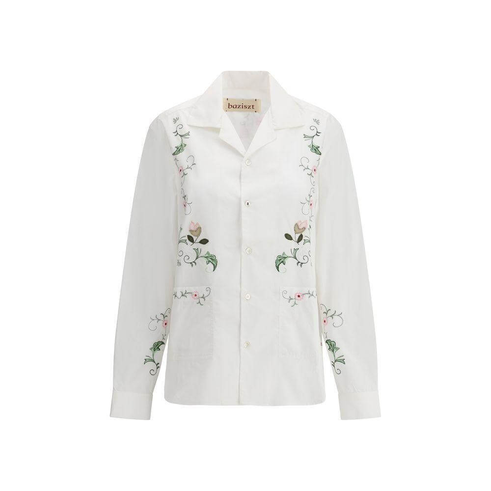 Baziszt Embroidered Shirt BA-PO151SHWHITE-S