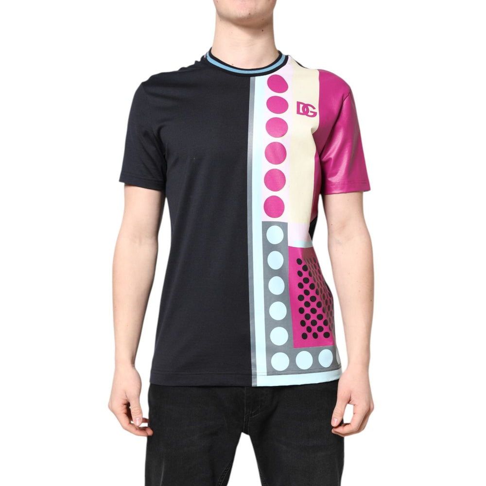 Dolce & Gabbana Multicolor Printed Logo Short Sleeve T-shirt TSH90322-50