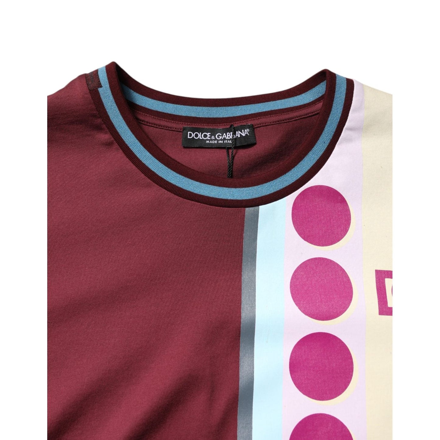 Dolce & Gabbana Multicolor Printed Logo Short Sleeve T-shirt TSH90323-52