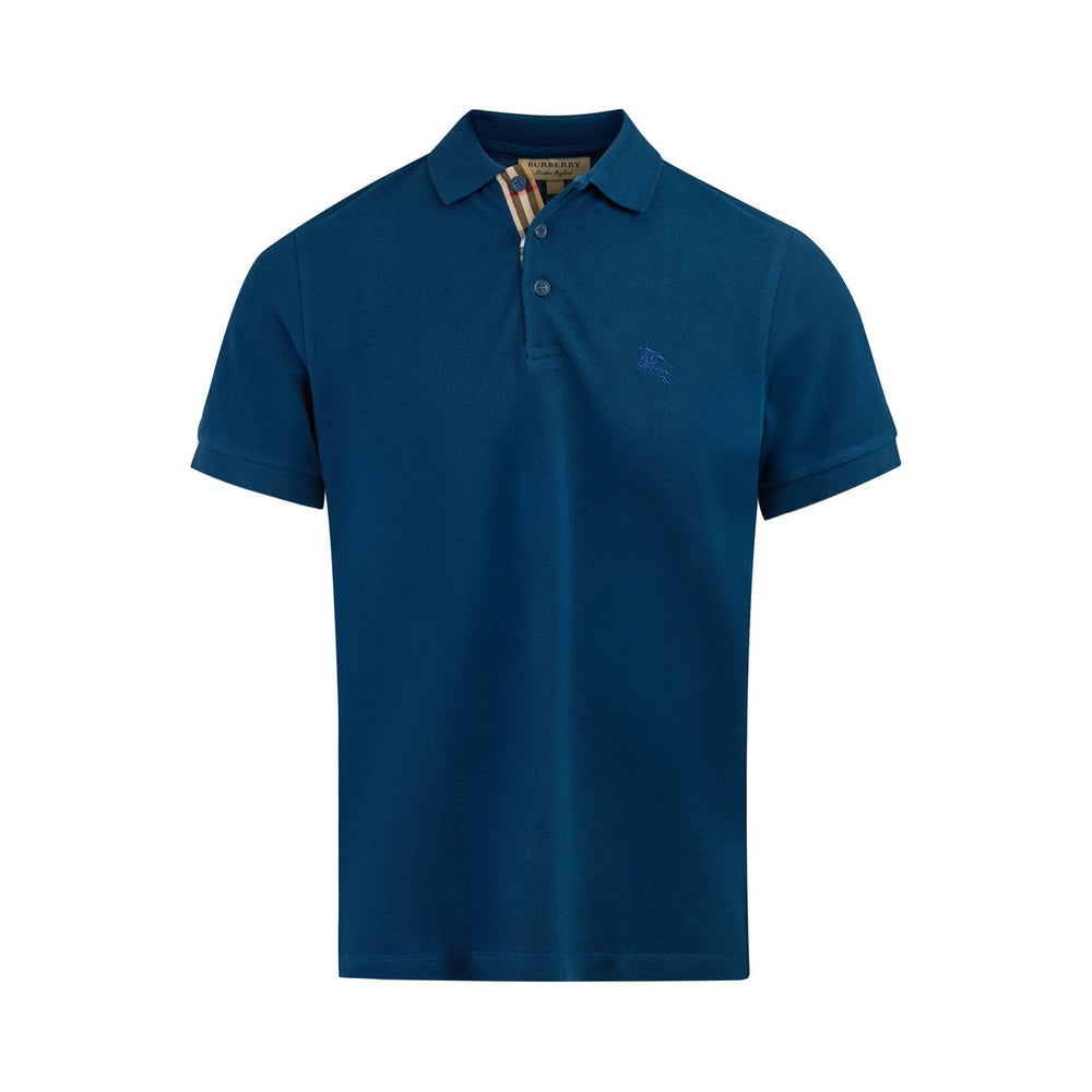 Burberry Deep Teal Blue Cotton Collared Polo Shirt BU8004352DTB