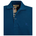 Burberry Deep Teal Blue Cotton Collared Polo Shirt BU8004352DTB