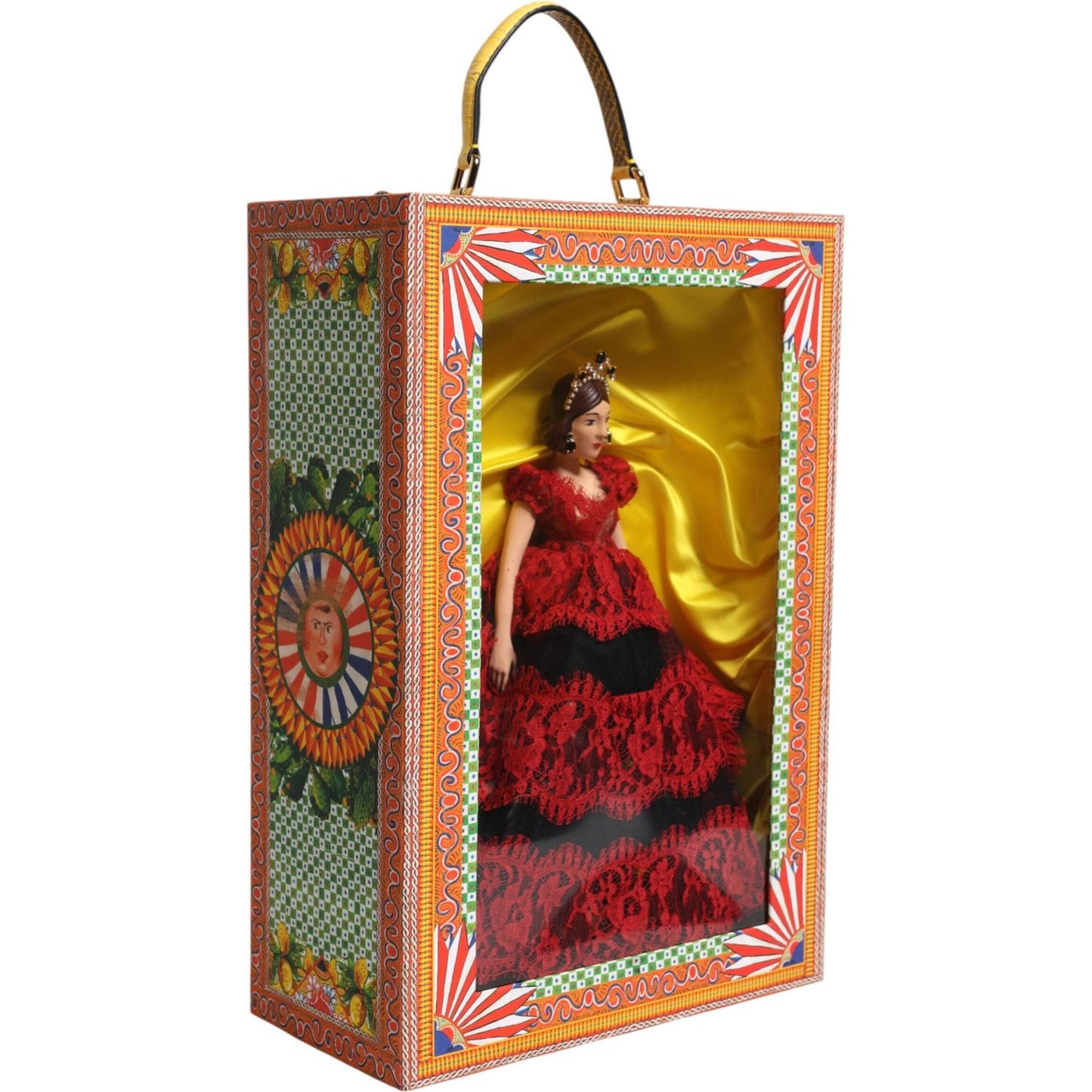 Dolce & Gabbana Red Dress Ceramic Porcelain Fashion Box Leather Sicily Dolls SMY11090