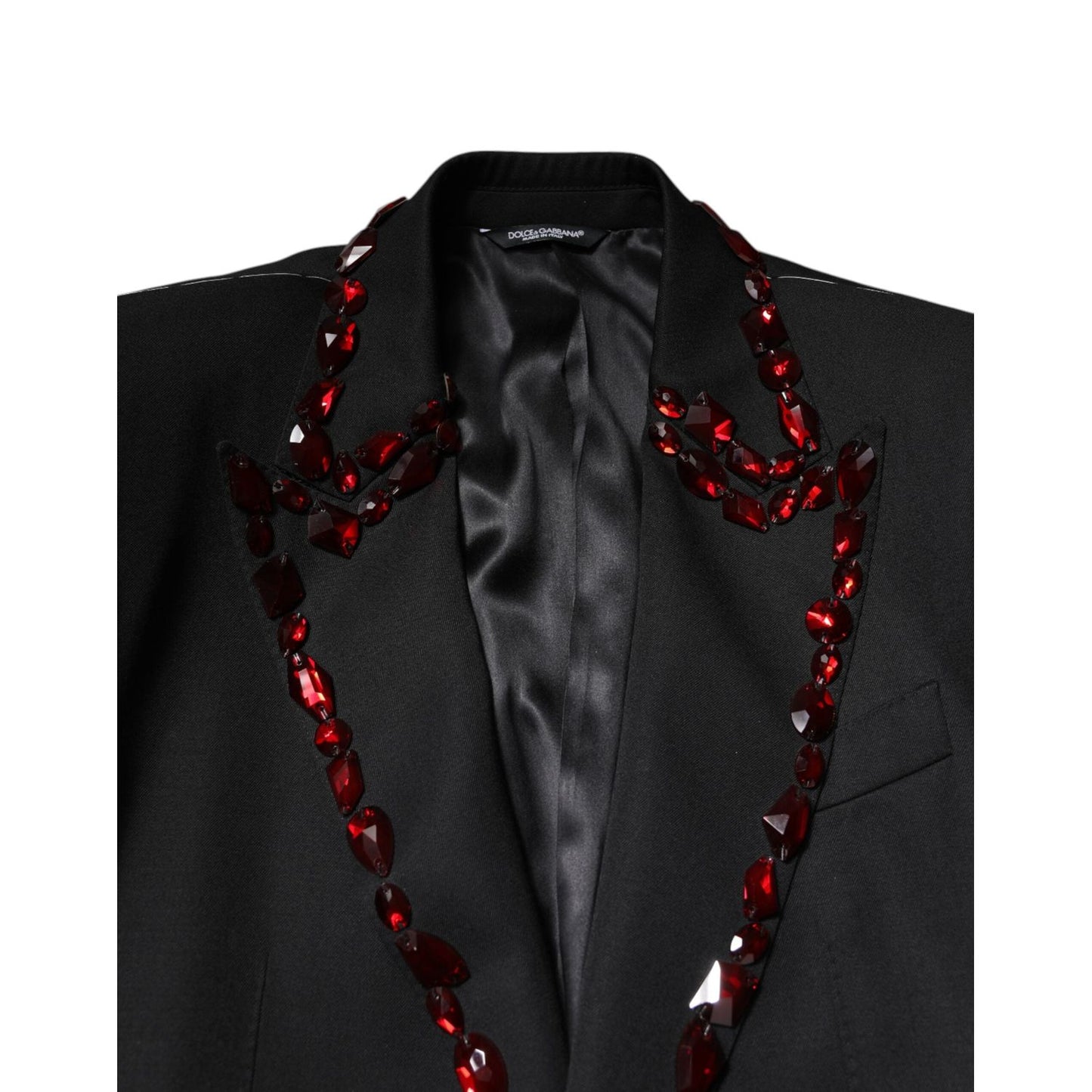 Dolce & Gabbana Black SICILIA CrystalEmbellished Coat Blazer KOS2312-46