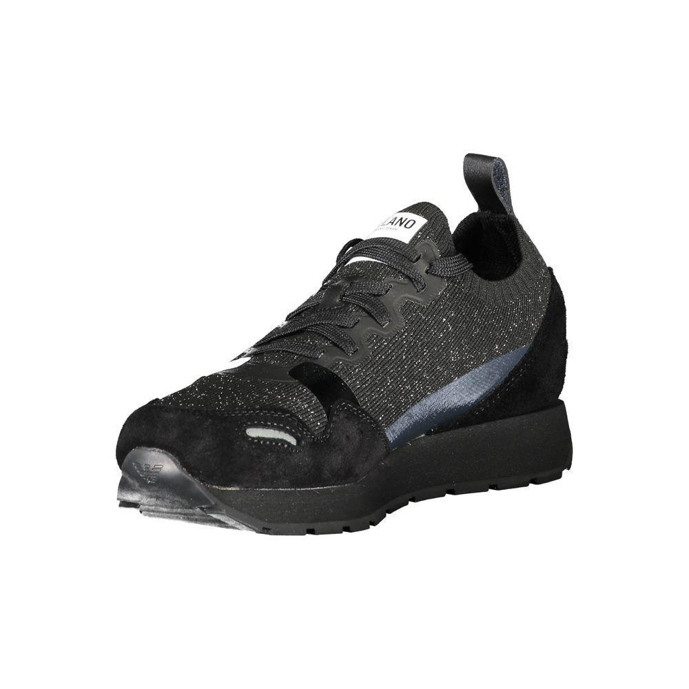 Emporio Armani Black Leather Women Sneaker EM-1663-EU35/US5