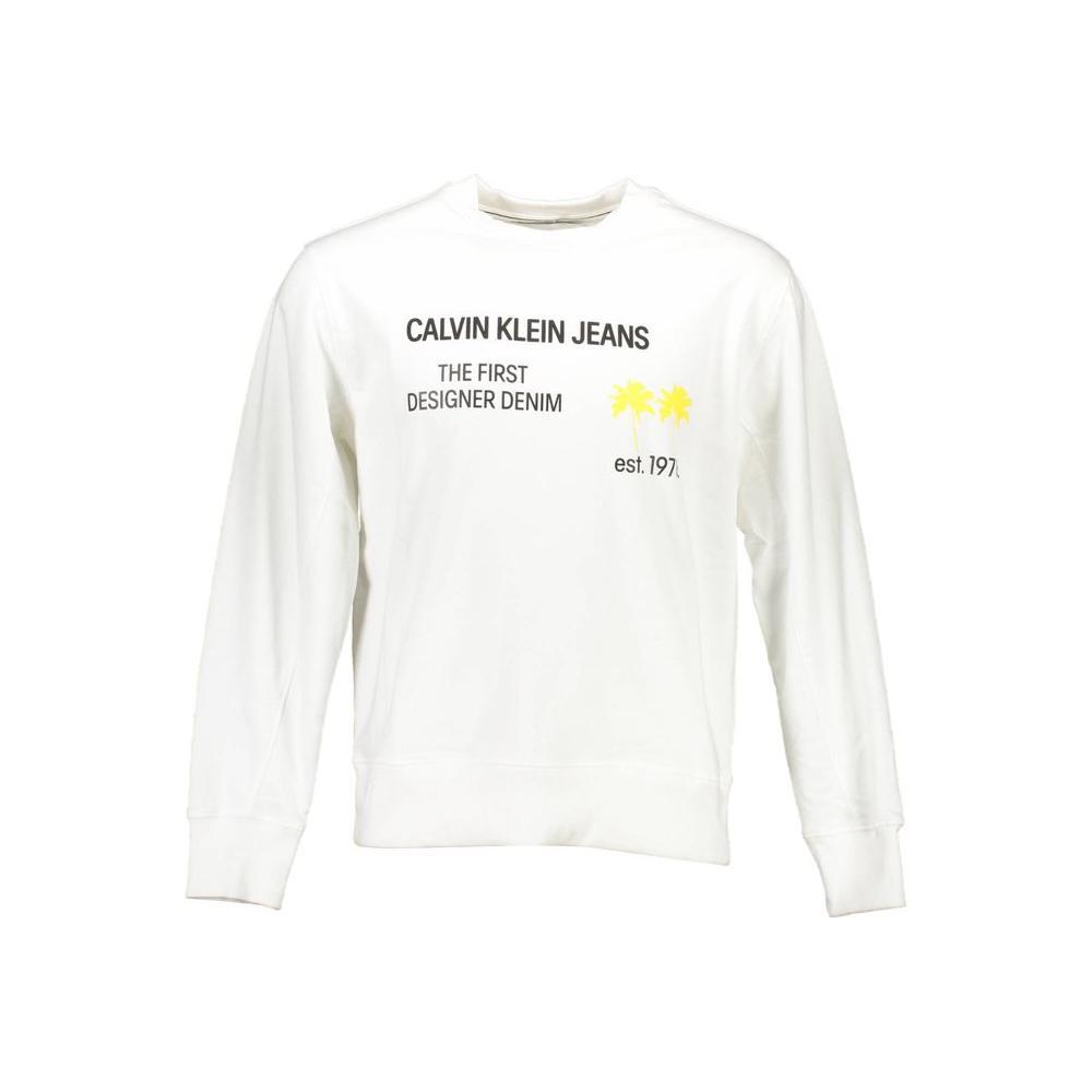 Calvin Klein White Cotton Unisex Sweatshirt CA-1701-XXL