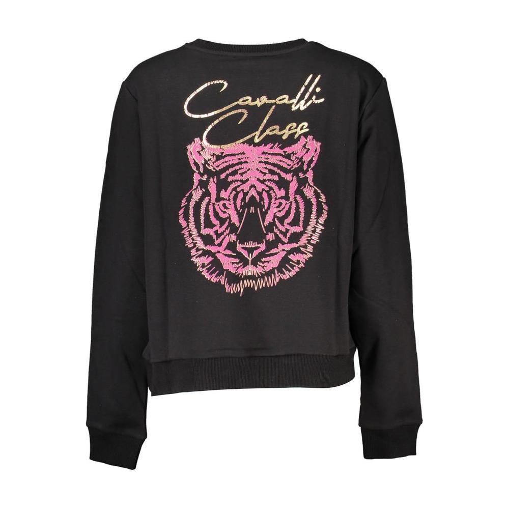 Cavalli Class Black Cotton Women Sweater CA-21203-XS