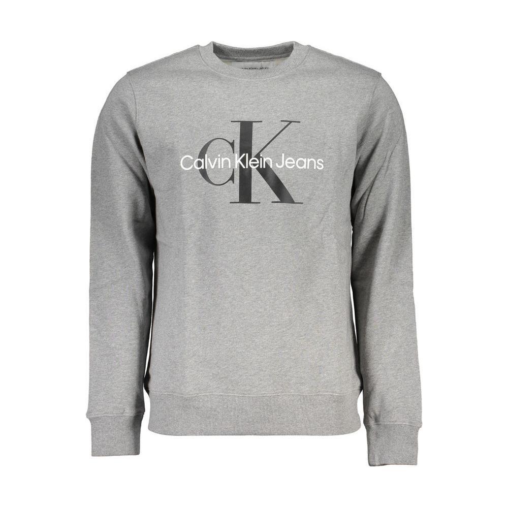 Calvin Klein Classic Gray Crew Neck Sweatshirt with Logo CA-26122-XXL