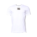 Dolce & Gabbana White Cotton DG Embroidery Crew Neck T-shirt TSH90333-50