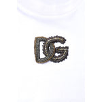 Dolce & Gabbana White Cotton DG Embroidery Crew Neck T-shirt TSH90333-50