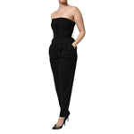 Dolce & Gabbana Black Wool Strapless Romper Jumpsuit Dress DR81509-38