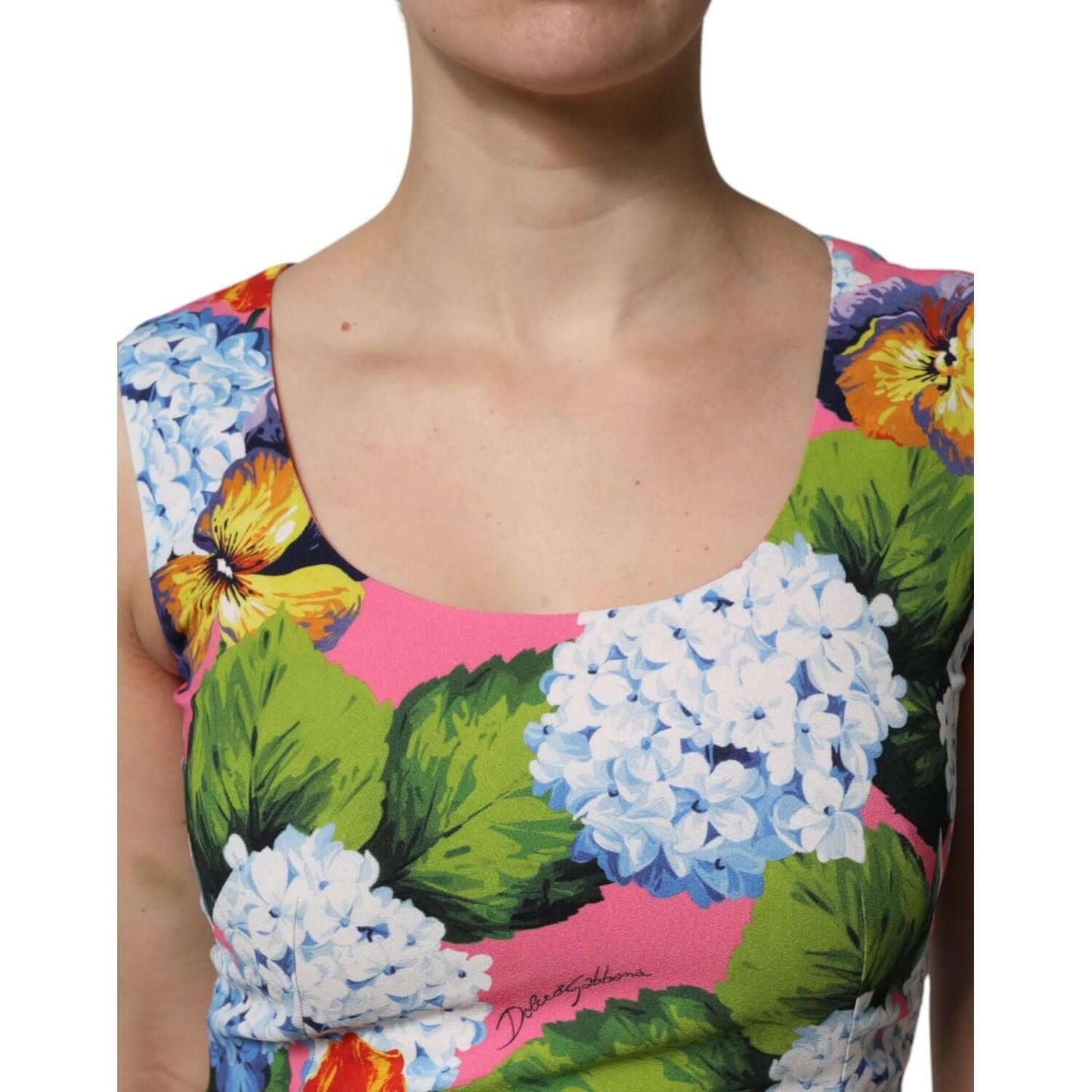 Dolce & Gabbana Multicolor Floral Sleeveless Sheath Dress DR81657-36