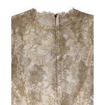 Dolce & Gabbana Gold Floral Lace Long Sleeves Fit & Flare Dress DR281222-36