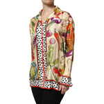 Dolce & Gabbana Multicolor Vegetables Silk Long Sleeves Top THS90402-38