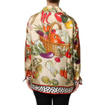 Dolce & Gabbana Multicolor Vegetables Silk Long Sleeves Top THS90402-38
