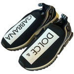 Dolce & Gabbana Black White Slip On Sorrento Sneakers Shoes MV6861#2-38.5