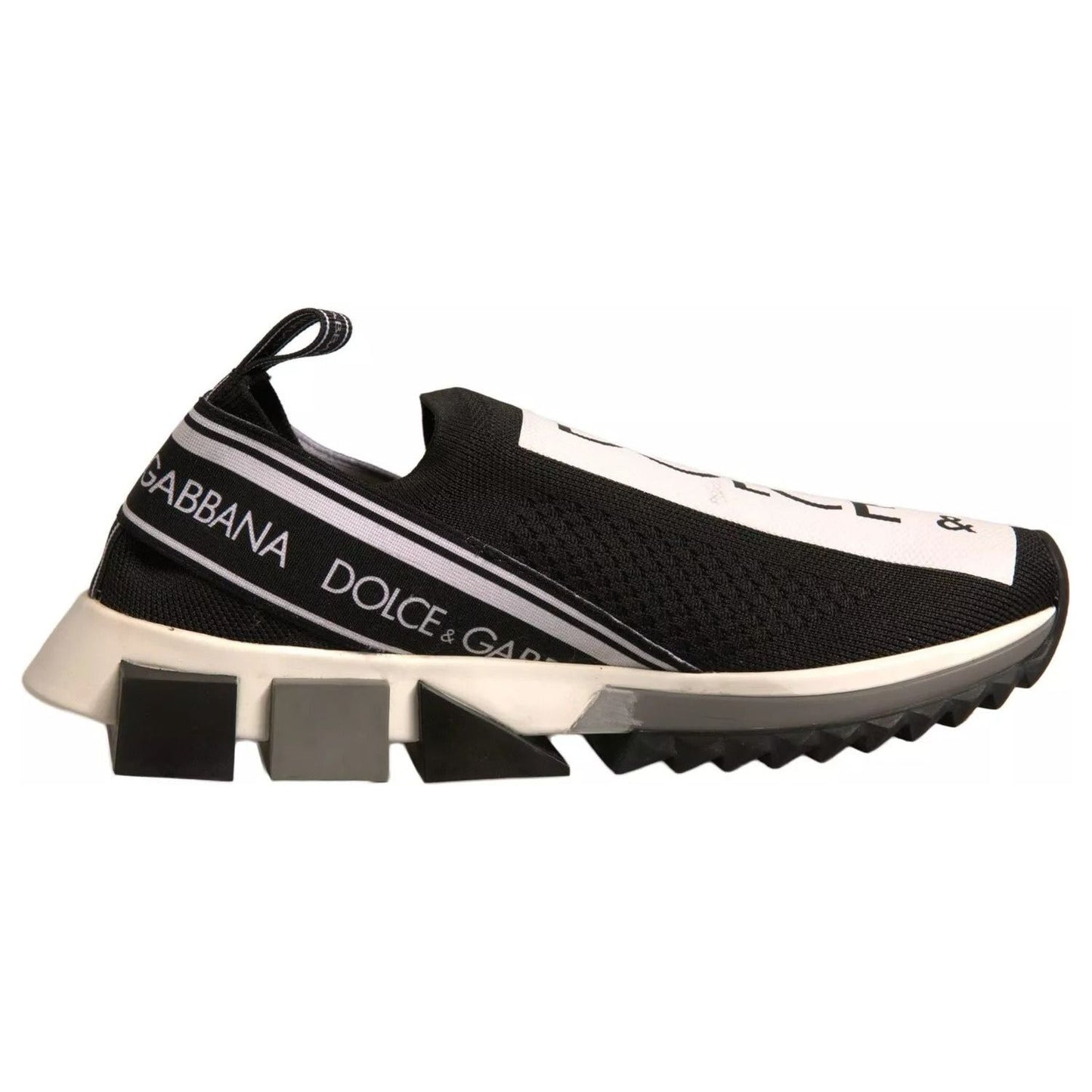 Dolce & Gabbana Black White Slip On Sorrento Sneakers Shoes MV6861#2-38.5