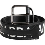 Dolce & Gabbana Black White DG Logo Brass Metal Buckle Belt BEL9440-100