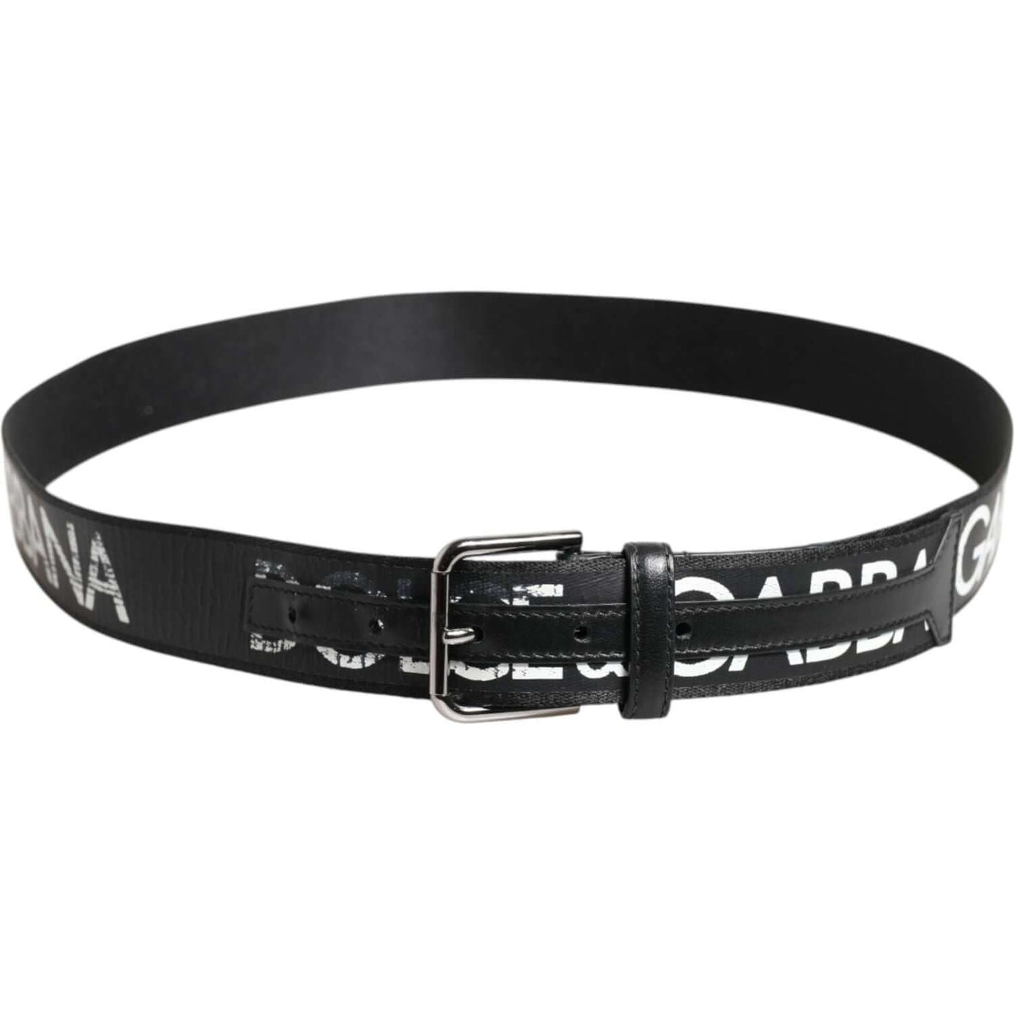 Dolce & Gabbana Black White DG Logo Brass Metal Buckle Belt BEL9440-100